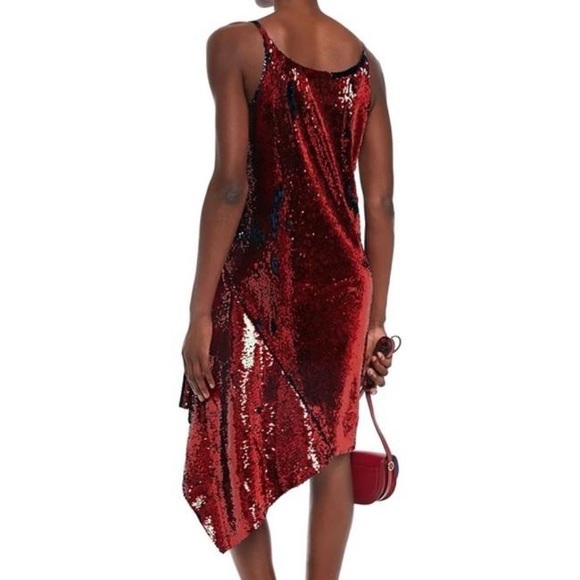 Dresses & Skirts - Like New: Marques'Almeida
Red Asymmetric Sequined Stretch Cocktail Dress